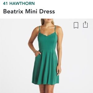 Green sun dress with scalloped neck and pockets!  Light, flowy & a little flirty
